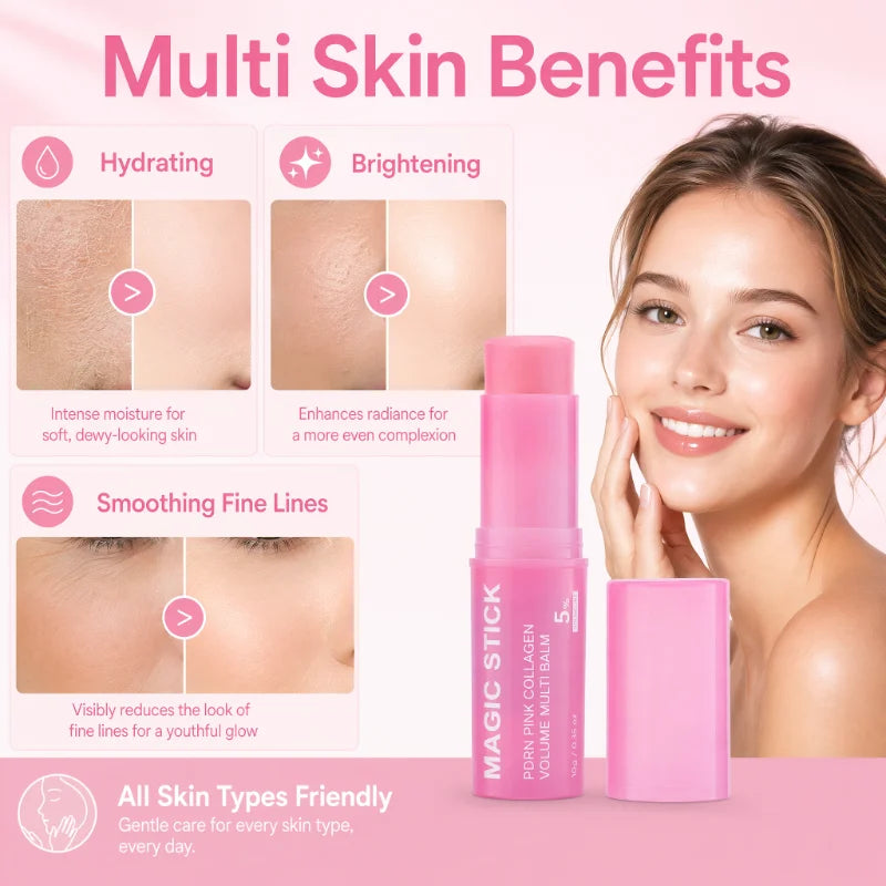 PDRN Pink Collagen Stick Multi-Effect Serum with Volufiline ,for Use Around the Eyes,neck,forehead, Nasolabial Folds and Lips