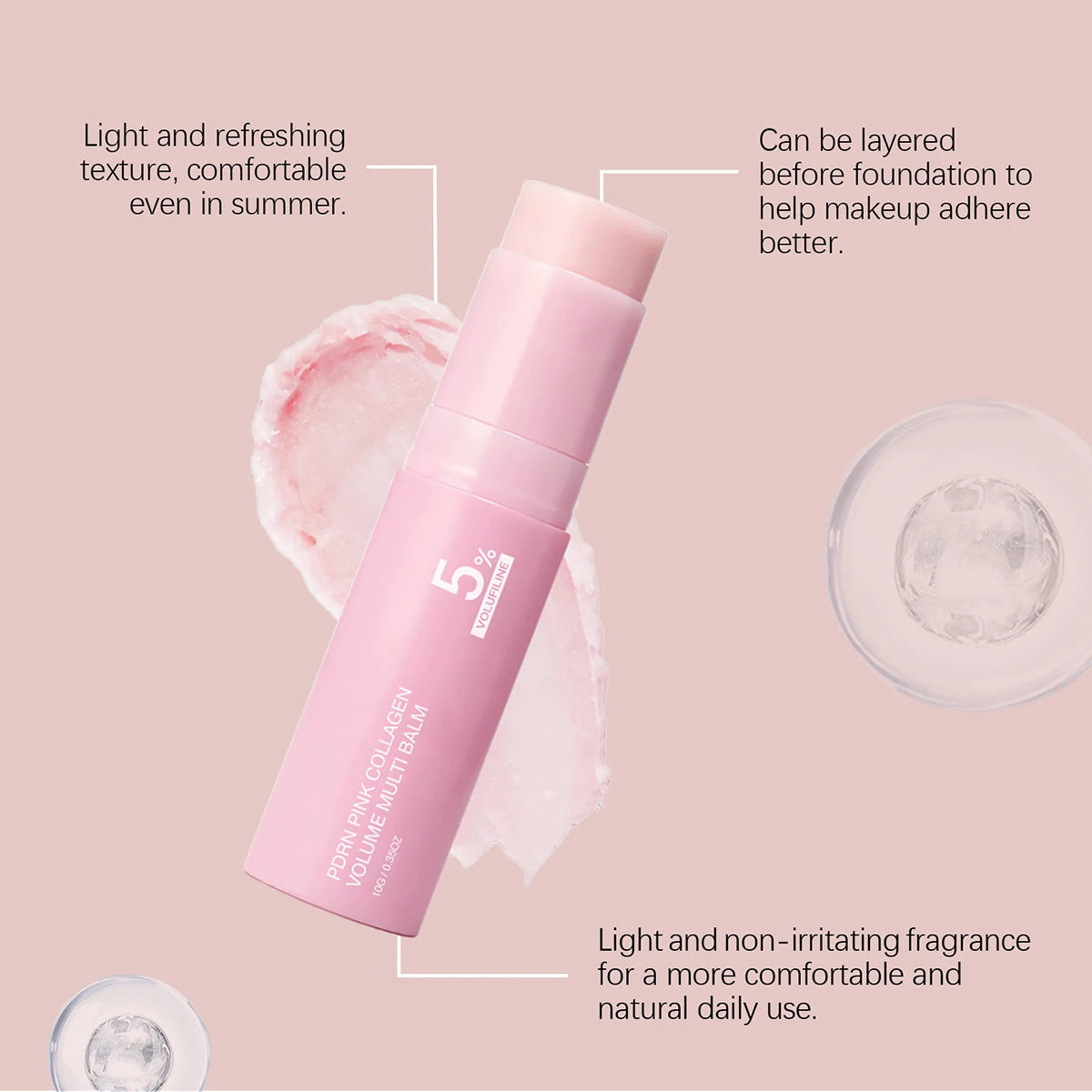 PDRN Pink Collagen Volume Multi Balm Stick Face Body Balm Cream Fine Lines Improvement Skin Portable Face Moisturizing Stick