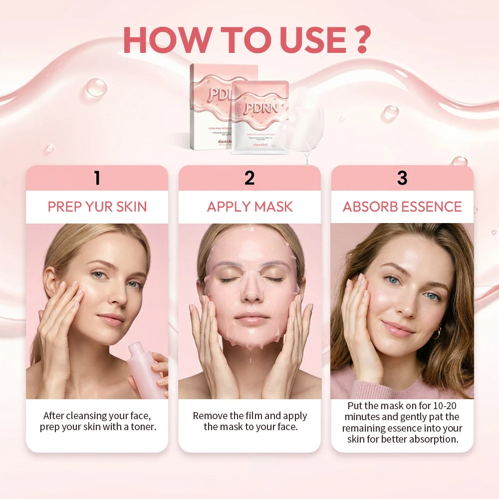 Salmon DNA PDRN Pink Vita Facial Mask Korean Glass Skin Hydrate Firm Balance Skin Care Sheet Mask